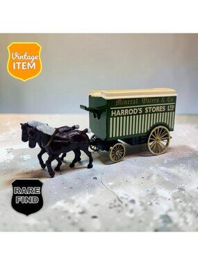 Vintage Lledo Diecast Promotional LE - Harrods Horse Drawn Delivery Truck.